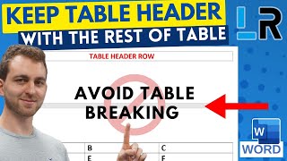 MS Word Keep table header with rest of table  prevent orphaned header row [upl. by Collar510]