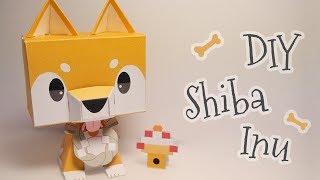 DIY Shiba Inu doggy papercraft toy step by step tutorial [upl. by Prince]