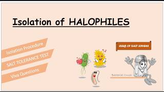 Isolation of Halophiles and Salt tolerance test with viva questions [upl. by Akinimod]