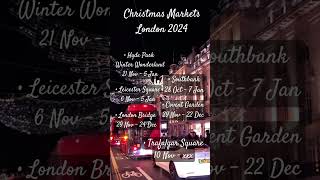 London Christmas Market Dates 2024 christmas christmasmarket 2024 countdowntochristmas [upl. by Leen]