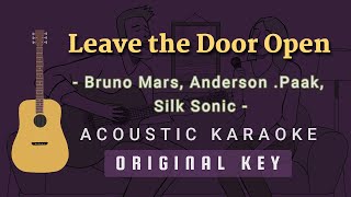 Leave the Door Open  Bruno Mars Anderson Paak Silk Sonic Acoustic Karaoke [upl. by Julee]