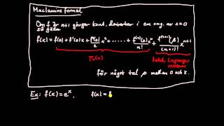 Maclaurinutveckling del 3  introduktion till Maclaurins formel [upl. by Jadd]