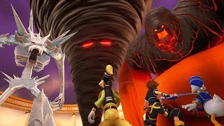 Kingdom Hearts 3 Three Titans Ice Titan Fire Titan Wind Titan Boss Fight 3 English [upl. by Elocn228]