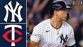 New York Yankees vs Minnesota Twins  Game Highlights  6424 [upl. by Clari626]