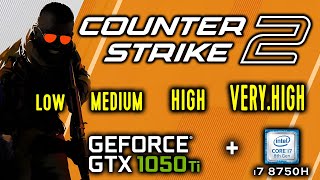 GTX 1050 Ti in CounterStrike 2  CS2  Benchmark All Graphics Setting  i7 8750h [upl. by Eoz]