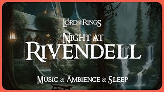 Lord of the Rings Music  Night at Rivendell with Waterfall Ambience 🌊 [upl. by Milicent]