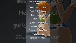 Roblox Matching Display Name Ideas [upl. by Jentoft]