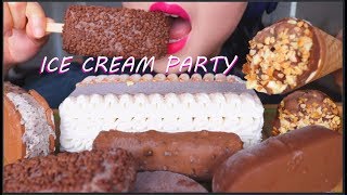 ASMR CHOCOLATE ICE CREAM PARTY  MAGNUM VIENNETTA MAXIBON CORNETTO OREO  巧克力冰淇淋 [upl. by Enelad]