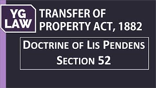 Transfer of property pending suit relating thereto  Section 52 TPA  YG Law [upl. by Gensler]