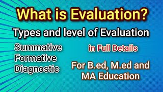 Types of Evaluation Formative Evaluation Summative Evaluation and Diagnostic Evaluation [upl. by Roter]