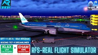 RFS–Real Flight Simulator–Los Angeles–To–Amsterdam–Full Flight–B7879–KLM Airlines–FHD–Real Route [upl. by Illib]