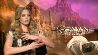 Rachel Nichols Tamara Interview quotConan the Barbarianquot 2011 [upl. by Norword]