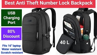 Best Anti Theft Number Lock Backpack Bag  Bag with USB Charging Port  Reviewunboxingbadshah1341 [upl. by Vijar148]