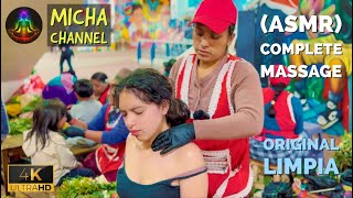 Spiritual Cleansing LIMPIA with ASMR Massage of head face and neck at public market in Ecuador [upl. by Lanna]