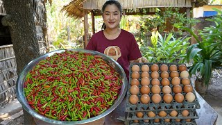 Yummy chili recipe and cooking with country style  Amazing cooking video [upl. by Gurango]