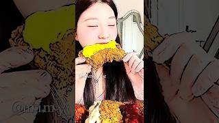 Asmr fried chicken 🍗🧀 so yummy asmr mukbang masukberanda fyp [upl. by Anawyt379]