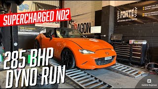 Supercharged MX5 Miata ND2 Fab9 HKS GT2 kit in the UK 251whp  285bhp 99 ron Tesco fuel [upl. by Ralleigh]