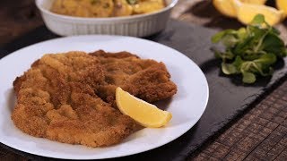 How to make Wiener Schnitzel  Veal Schnitzel Recipe with Potato Salad [upl. by Lanza]