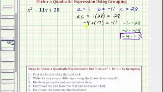 Ex 2 Factor a Quadratic Expression Using Grouping When a  1 [upl. by Stubstad]