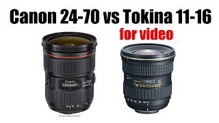 BMPCC6K  Canon 2470 vs Tokina 1116 – Video Lens Comparison [upl. by Eiddet]