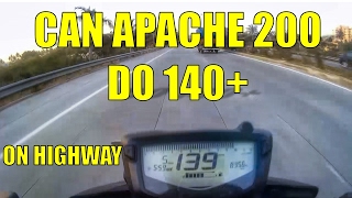 Can Apache 200 Do 140  Top speed on Highway  TVS Apache RTR 200 4v 2017 [upl. by Orms]