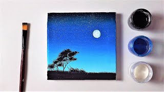 Easy Poster Color Night Sky Painting for Beginners  Step by Step Tutorial [upl. by Brooks]