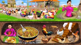 Underground Chicken Farm Chicken Biryani Cooking Street Food Hindi Kahaniya Hindi Moral Stories [upl. by Garth978]