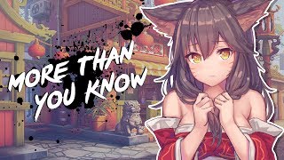 Nightcore  More Than You Know  Lyrics [upl. by Ramaj]