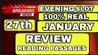 27 January ielts exam review listening and reading overview  27 January ielts exam answers  Review [upl. by Aya32]