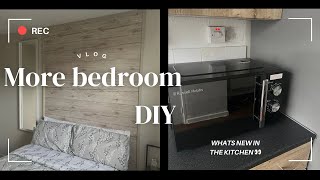 Room makeover part 7  Diy headboard  what’s new in the kitchen  browsing for Christmas [upl. by Amik]