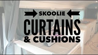 Custom Skoolie Curtains and Cushions  Tippy Trips 026 [upl. by Tallie43]