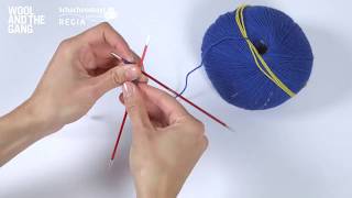 How to knit cast on using double pointed needles  Wool and the Gang [upl. by Amoreta]