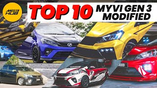 🔟🏆 TOP 10 MYVI GEN 3 MODIFIED  MG3HUB [upl. by Natsirc]