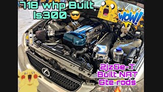 Gavin’s 720whp Lexus Is300 turbo naT 2jzge vvti GeT built 2jz gte rod motor Cnc head dyno [upl. by Alekahs]