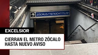 Cierran estación Zócalo del Metro de la CDMX y usuarios padecen retrasos [upl. by Anceline]