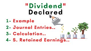 what is dividend declared  Example  Journal Entries [upl. by Nwahsak]