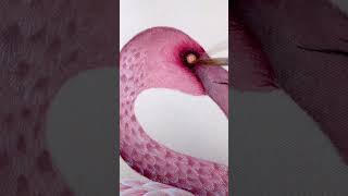 Pink flamingo watercolour painting birdpainting chinoiserie flamingo gouache artist painting [upl. by Harlen]