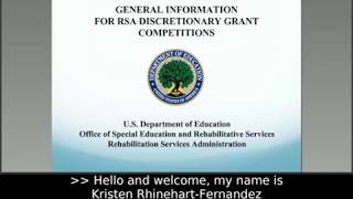 General Information for RSA Discretionary Grant Competitions Overview [upl. by Dougy]