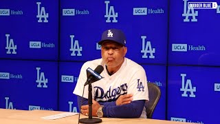 Dodgers postgame Dave Roberts believed Giants attempted to steal signs off Tyler Anderson [upl. by Haelhsa]