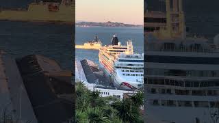 NCL Jewel cruise ship and US Coast Guard ship in San Francisco 4K [upl. by Skippie]