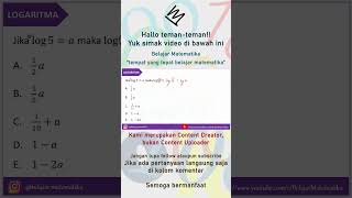 Soal Logaritma 😊 belajarmatematika maths belajaronline [upl. by Hazeefah]