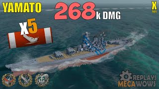 Yamato 5 Kills amp 268k Damage  World of Warships Gameplay [upl. by Primalia]