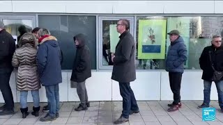 In Belgrade Serbian President Aleksandar Vucic votes in two elections municipal and legislative [upl. by Naus]