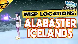 Pokémon Legends Arceus  All Wisp Locations Alabaster Icelands [upl. by Callista243]