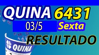 Resultado da Quina 6431 de Hoje Sexta 03maio [upl. by Airahcaz]