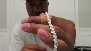 925 SILVER ROPE CHAIN AND BRACELET FROM HARLEM BLING [upl. by Nnek]