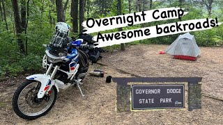 Relaxing Overnight Camp in Driftless Area WI  Aprilia Tuareg [upl. by Anihsat]