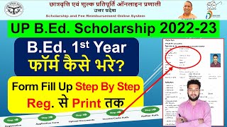 UP Bed scholarship form kaise bhare 2022 UP Bed 1st year scholarship form fill up online [upl. by Chard]