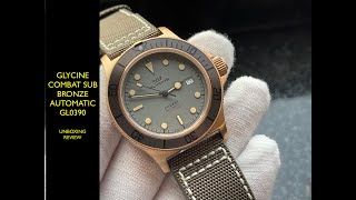 Glycine Combat Sub Bronze Automatic GL0390 Watch  Review Valjoux Relogios [upl. by Hessney]