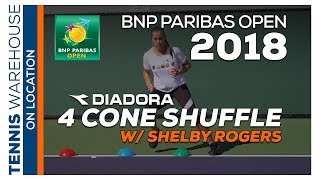 Tennis Footwork Drills with Shelby Rogers 4 Cone Shuffle [upl. by Ammadis]